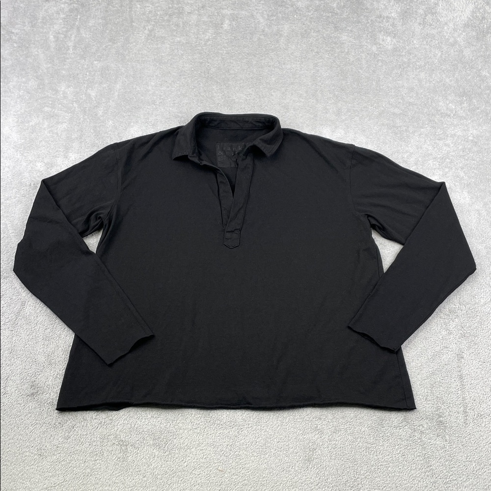 NEW Frank & Eileen S 100% Cottonโ Black Long Sleeve Patrick Popover Top USA FLAW
